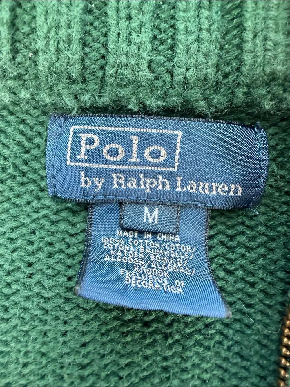 Polo by Ralph Lauren Chest Rugby Patch Zip-Up Kids Sweater Knit Jacket Size M